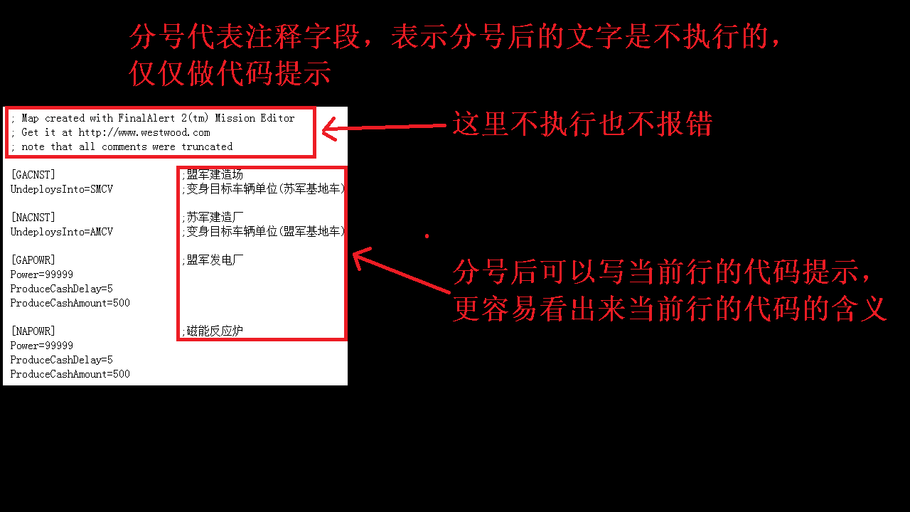 红色警戒2或者尤里的复仇游戏关于地图文件代码的小知识