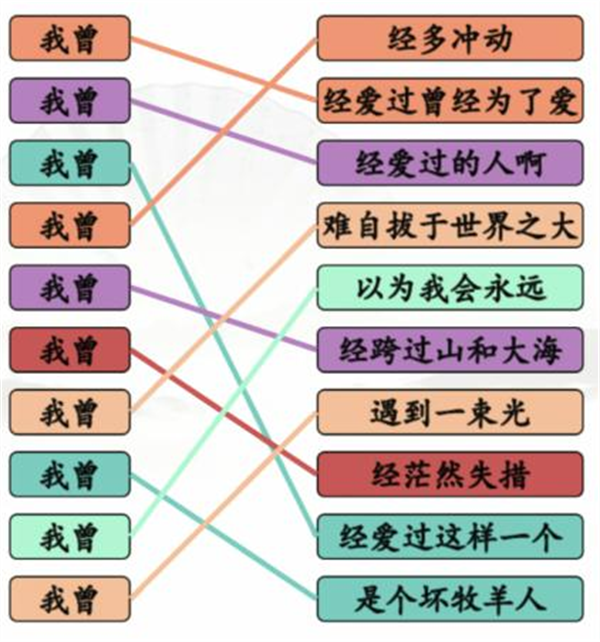 《汉字找茬王》我曾歌曲怎么过